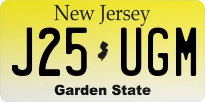 NJ license plate J25UGM