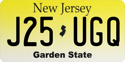 NJ license plate J25UGQ