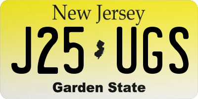 NJ license plate J25UGS