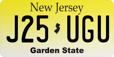 NJ license plate J25UGU
