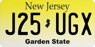 NJ license plate J25UGX