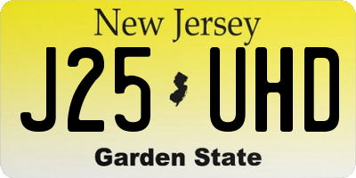 NJ license plate J25UHD