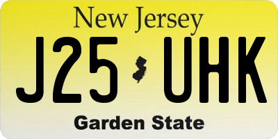 NJ license plate J25UHK