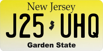 NJ license plate J25UHQ