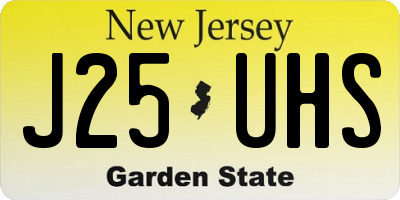 NJ license plate J25UHS