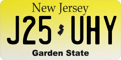 NJ license plate J25UHY