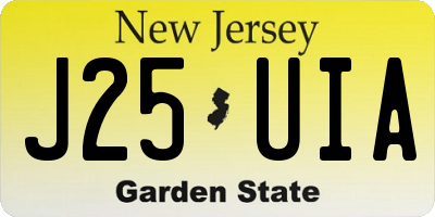NJ license plate J25UIA