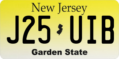 NJ license plate J25UIB