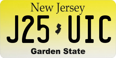 NJ license plate J25UIC