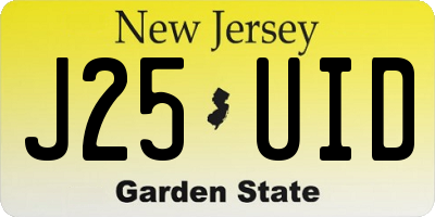NJ license plate J25UID