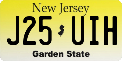 NJ license plate J25UIH