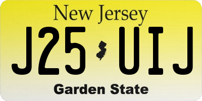 NJ license plate J25UIJ