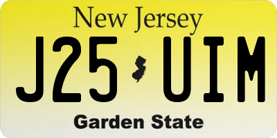 NJ license plate J25UIM