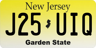 NJ license plate J25UIQ