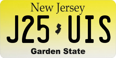 NJ license plate J25UIS