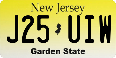 NJ license plate J25UIW