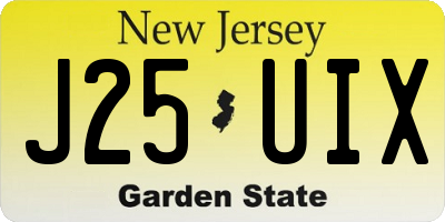 NJ license plate J25UIX