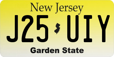 NJ license plate J25UIY