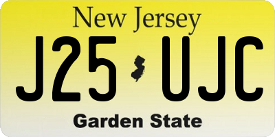 NJ license plate J25UJC