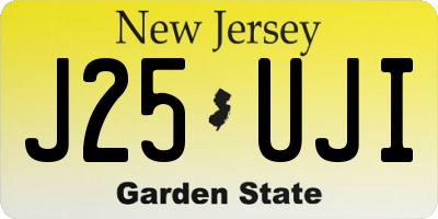 NJ license plate J25UJI