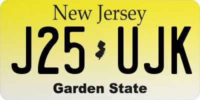 NJ license plate J25UJK