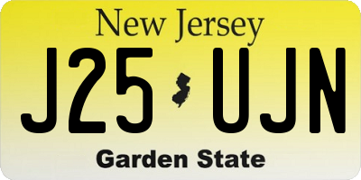 NJ license plate J25UJN