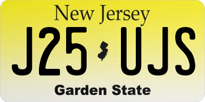 NJ license plate J25UJS