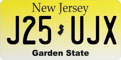 NJ license plate J25UJX