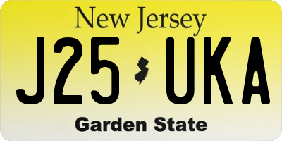 NJ license plate J25UKA