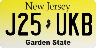 NJ license plate J25UKB