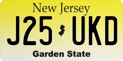 NJ license plate J25UKD