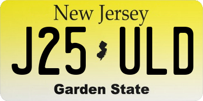 NJ license plate J25ULD