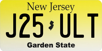 NJ license plate J25ULT
