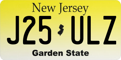 NJ license plate J25ULZ