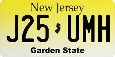 NJ license plate J25UMH