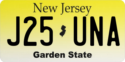 NJ license plate J25UNA