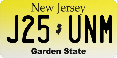 NJ license plate J25UNM