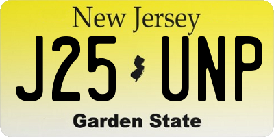 NJ license plate J25UNP