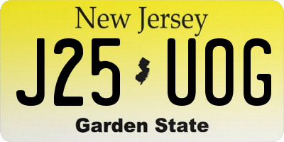 NJ license plate J25UOG