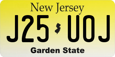 NJ license plate J25UOJ