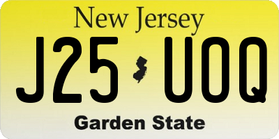 NJ license plate J25UOQ