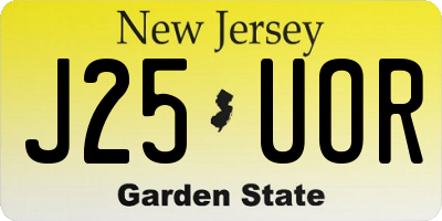 NJ license plate J25UOR