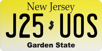 NJ license plate J25UOS