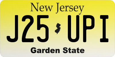 NJ license plate J25UPI