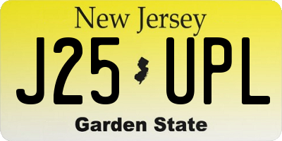 NJ license plate J25UPL