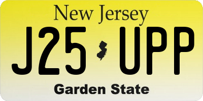 NJ license plate J25UPP