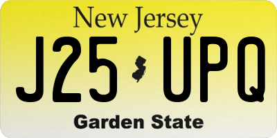 NJ license plate J25UPQ