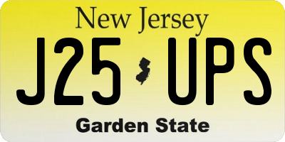 NJ license plate J25UPS