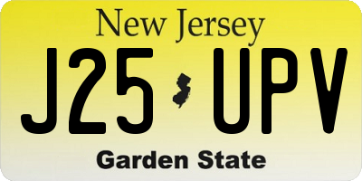 NJ license plate J25UPV