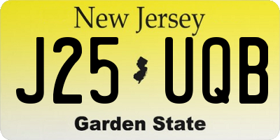 NJ license plate J25UQB